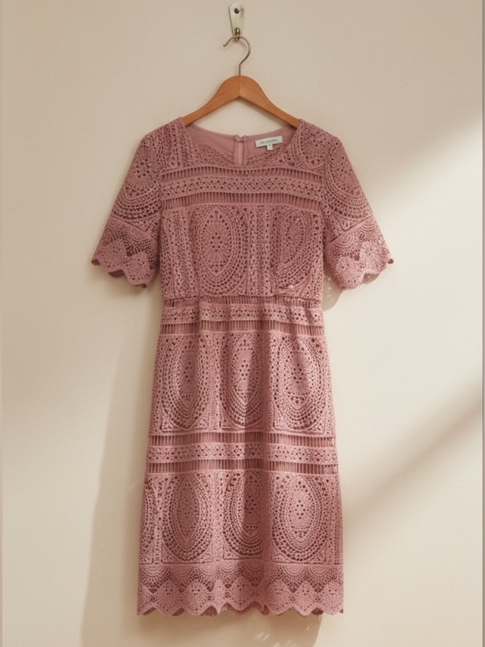 Pretty Piper & Scoot Elegant Lace Mauve Cottagecore Dress Size M